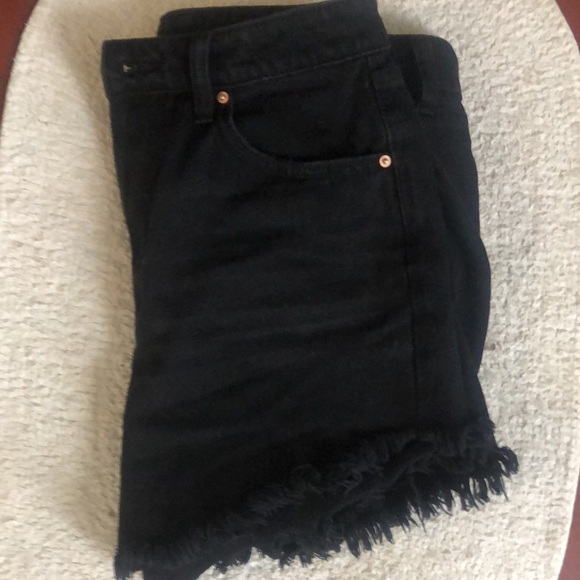 HI-Rise Black Denim Size 10 Frayed Shorts - Picture 12 of 14